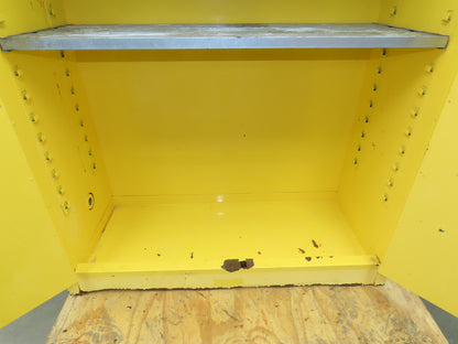 Justrite 25450 Yellow Flammable Safety Cabinet Manual Close 45 Gallon Liquid