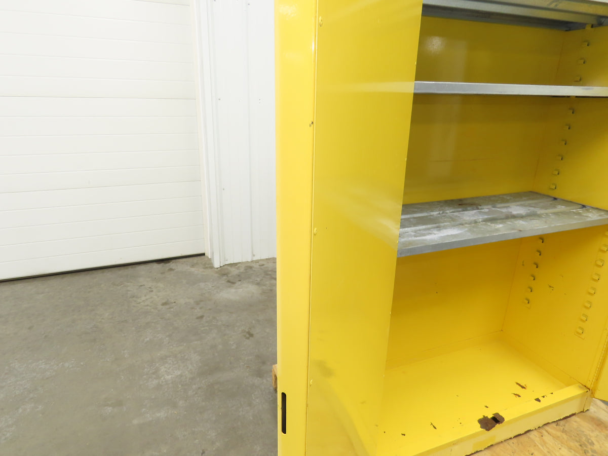 Justrite 25450 Yellow Flammable Safety Cabinet Manual Close 45 Gallon Liquid