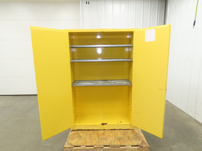 Justrite 25450 Yellow Flammable Safety Cabinet Manual Close 45 Gallon Liquid