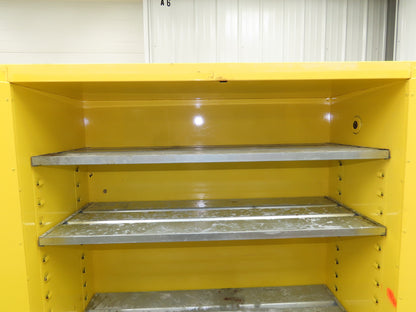Justrite 25450 Yellow Flammable Safety Cabinet Manual Close 45 Gallon Liquid