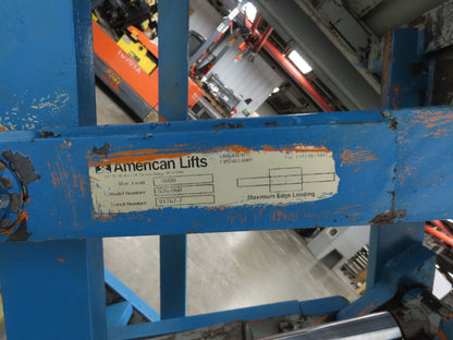 American Hydraulic Scissor Lift Table 6000lb 96x48" Top 36" Travel 230/460V 3Ph