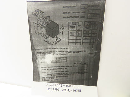 Raymond 154-012-579/002 B Dockstocker Forklift Handle Adapter Module DSS-350TT