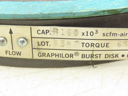 Graphilor 2392 Rupture Disc 8" Series 3 Burst @3 PSIG Cap 6160 x10³ scfm-air