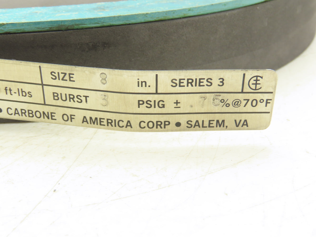 Graphilor 2392 Rupture Disc 8" Series 3 Burst @3 PSIG Cap 6160 x10³ scfm-air