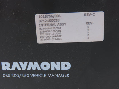 Raymond 1015756/001 Dockstocker Forklift DSS300/350 Vehicle Manager Off DSS350TT