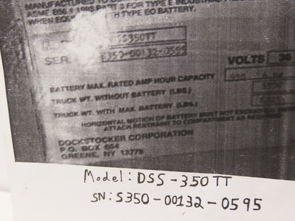 Raymond 1015756/001 Dockstocker Forklift DSS300/350 Vehicle Manager Off DSS350TT