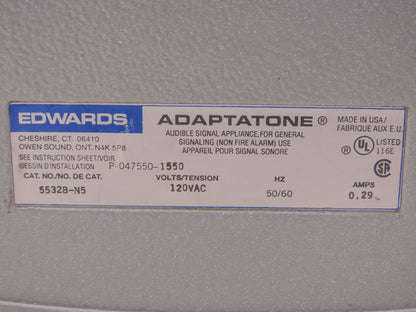 Edwards 5532B-NS Adaptatone Millennium Remote Speaker Amplifier High-Decibel