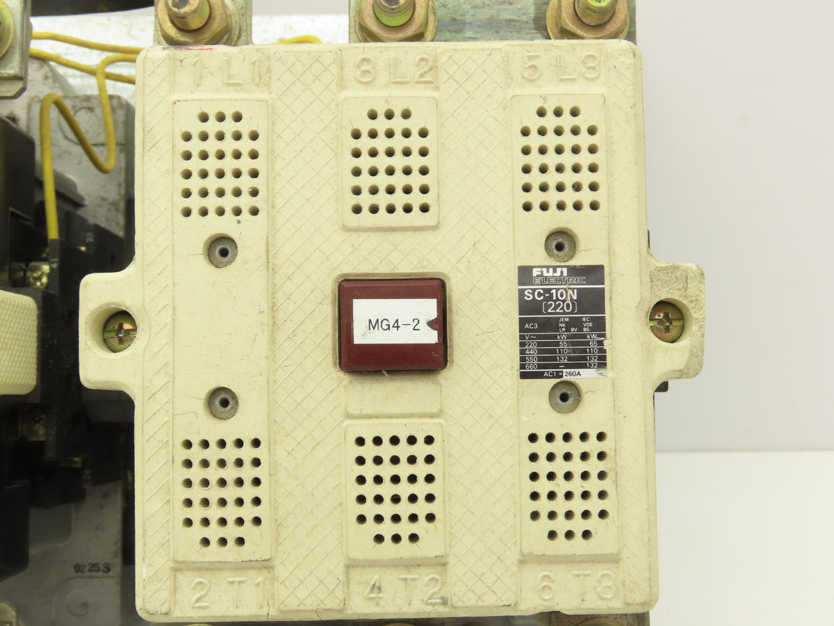 Fuji SC-10N Reversing Contactor 150 Hp 3 Ph 660 VAC 200-250 VAC 200-220VDC
