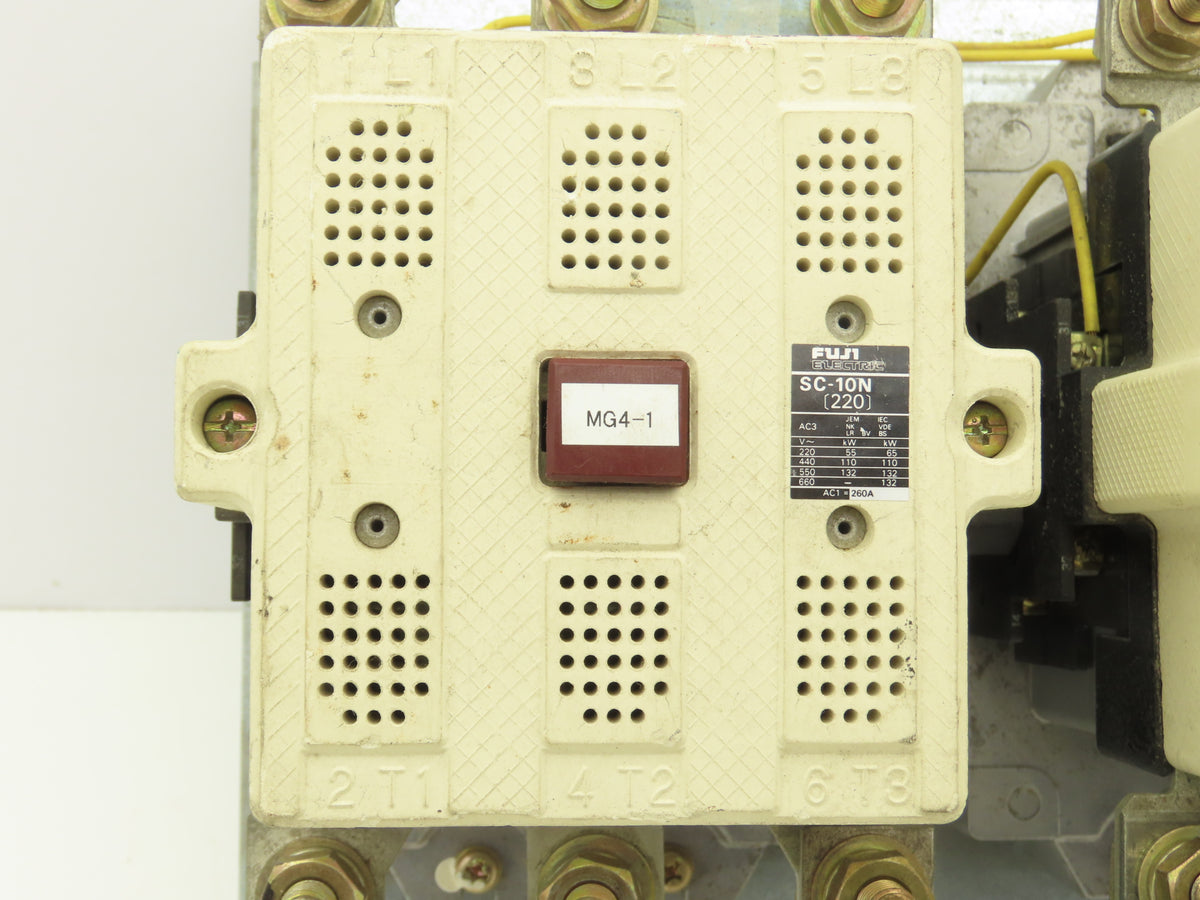 Fuji SC-10N Reversing Contactor 150 Hp 3 Ph 660 VAC 200-250 VAC 200-220VDC