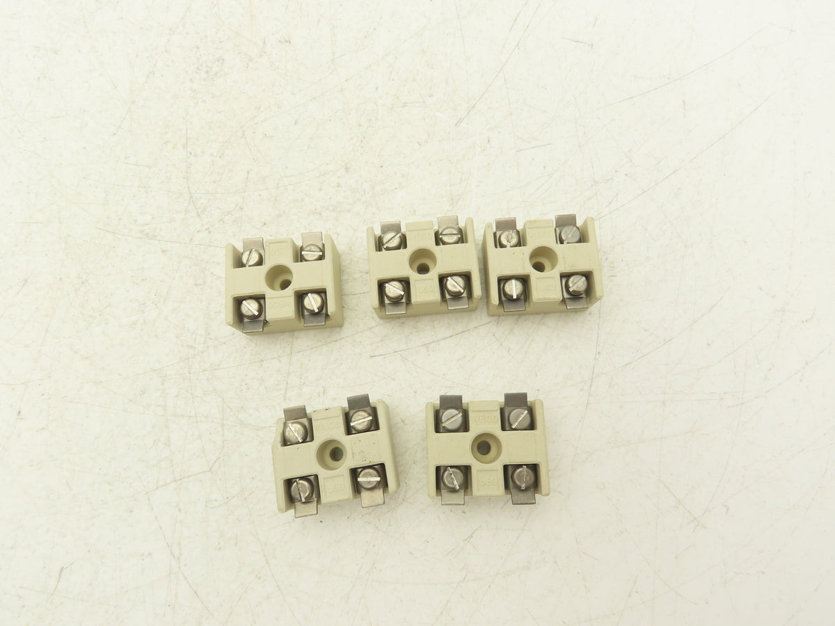 Weco 560 Ceramic Terminal Block 2-Pole 380V 1-1/4"x 1-9/16"  Lot of 5