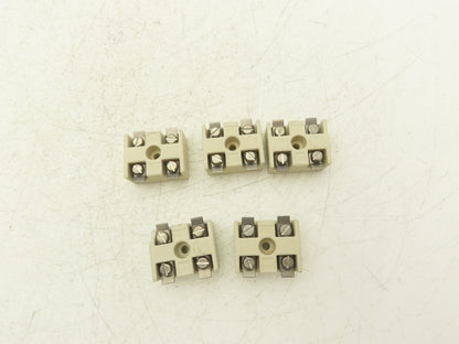 Weco 560 Ceramic Terminal Block 2-Pole 380V 1-1/4"x 1-9/16"  Lot of 5