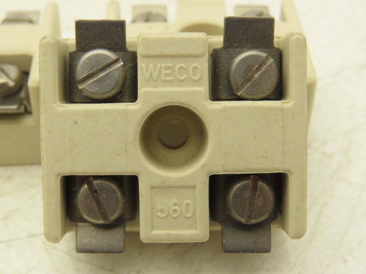 Weco 560 Ceramic Terminal Block 2-Pole 380V 1-1/4"x 1-9/16"  Lot of 5