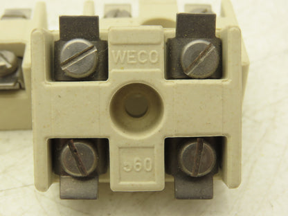 Weco 560 Ceramic Terminal Block 2-Pole 380V 1-1/4"x 1-9/16"  Lot of 5