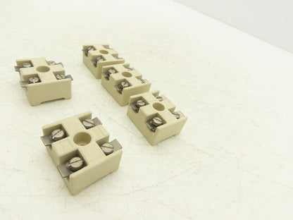 Weco 560 Ceramic Terminal Block 2-Pole 380V 1-1/4"x 1-9/16"  Lot of 5