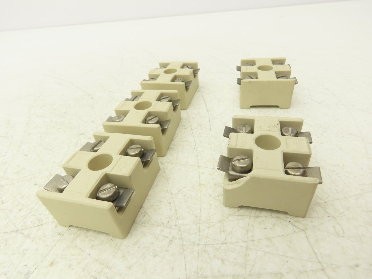Weco 560 Ceramic Terminal Block 2-Pole 380V 1-1/4"x 1-9/16"  Lot of 5