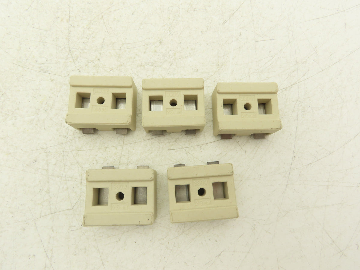 Weco 560 Ceramic Terminal Block 2-Pole 380V 1-1/4"x 1-9/16"  Lot of 5