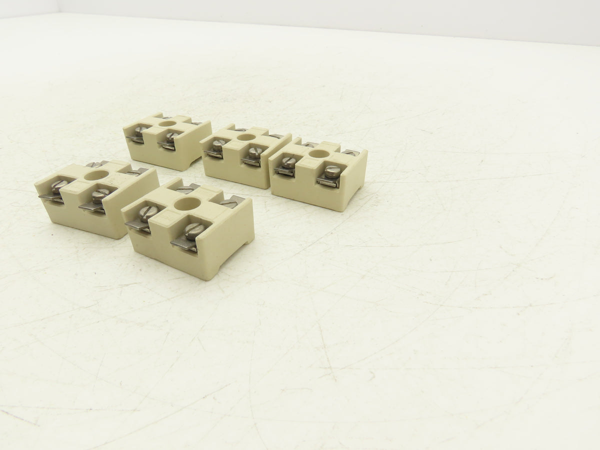 Weco 560 Ceramic Terminal Block 2-Pole 380V 1-1/4"x 1-9/16"  Lot of 5