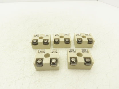 Weco 560 Ceramic Terminal Block 2-Pole 380V 1-1/4"x 1-9/16"  Lot of 5