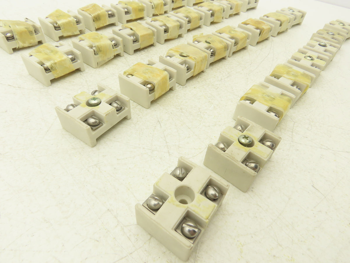 Ceramic Terminal Block 2-Pole High Temp 1-1/4"x 1-9/16"  Lot of 32