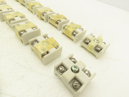 Ceramic Terminal Block 2-Pole High Temp 1-1/4"x 1-9/16"  Lot of 32