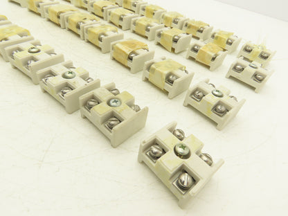 Ceramic Terminal Block 2-Pole High Temp 1-1/4"x 1-9/16"  Lot of 32