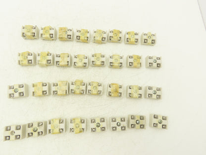 Ceramic Terminal Block 2-Pole High Temp 1-1/4"x 1-9/16"  Lot of 32