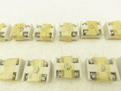 Ceramic Terminal Block 2-Pole High Temp 1-1/4"x 1-9/16"  Lot of 32