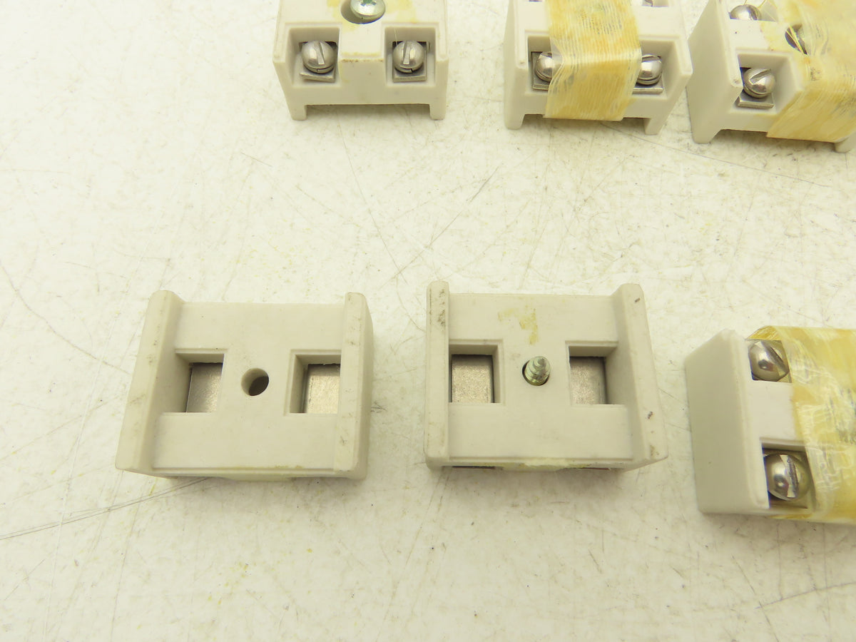 Ceramic Terminal Block 2-Pole High Temp 1-1/4"x 1-9/16"  Lot of 32