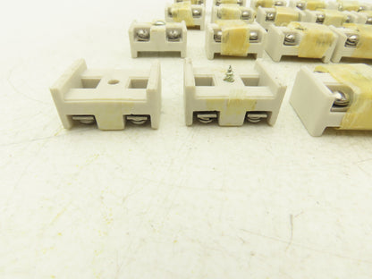 Ceramic Terminal Block 2-Pole High Temp 1-1/4"x 1-9/16"  Lot of 32