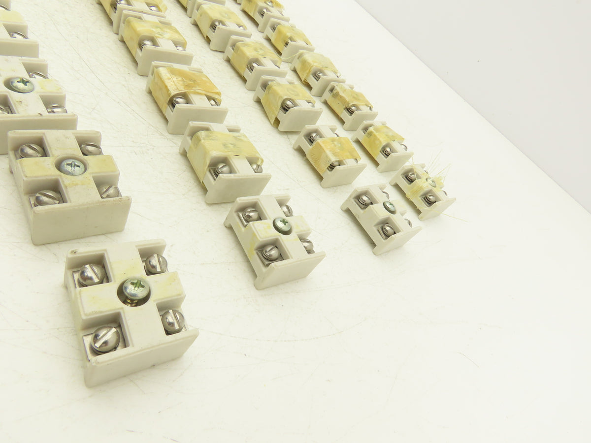 Ceramic Terminal Block 2-Pole High Temp 1-1/4"x 1-9/16"  Lot of 32