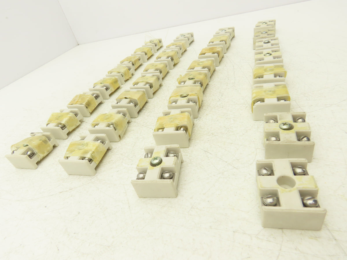 Ceramic Terminal Block 2-Pole High Temp 1-1/4"x 1-9/16"  Lot of 32