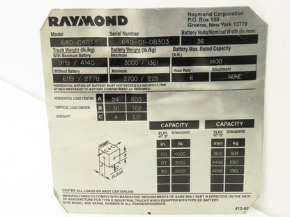Eaton 146-1264-002 Forklift Hydraulic Motor Unit Removed Off Raymond 640-C40TT