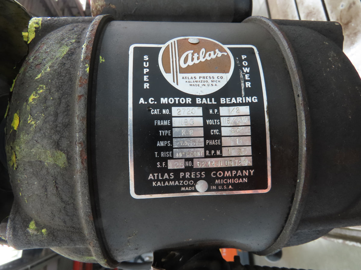 Atlas 1160 Vintage 15" Drill Press 49x21" Slotted Table 4" Stroke 1/2HP 115/230V