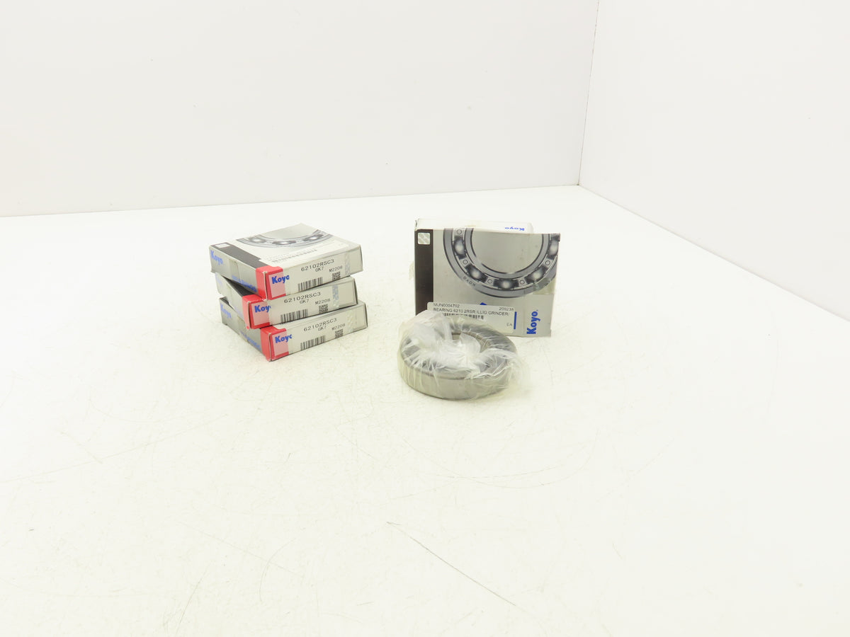 Koyo 62102RSC3 Ball Bearing 50 mm Bore 90 mm OD 20 mm Width Double Seal Lot of 4