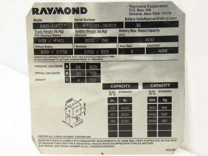Raymond 154-005-722-001 Forklift Steering Switch Control Assembly Off 640-C40TT