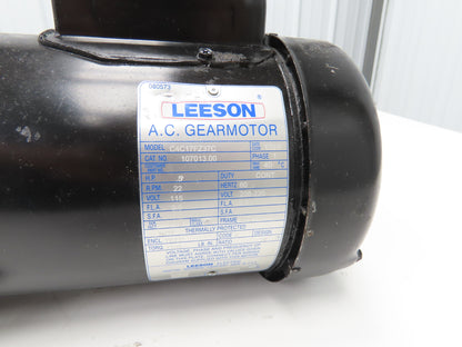 Leeson 107013.00 C4C17FZ37C AC Gearmotor 79:1 Ratio 22rpm .5Hp 115/230V 1PH 48Y