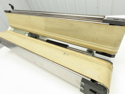 Dual Belt Conveyor 90° V-Trough 4"x 34"L Adj Incline Mount Bag Closing 230/460V