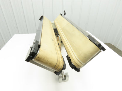 Dual Belt Conveyor 90° V-Trough 4"x 34"L Adj Incline Mount Bag Closing 230/460V