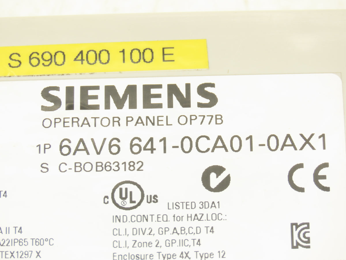 Siemens 6AV6 641-0CA01-0AX1 SIMATIC Operator Panel OP77B