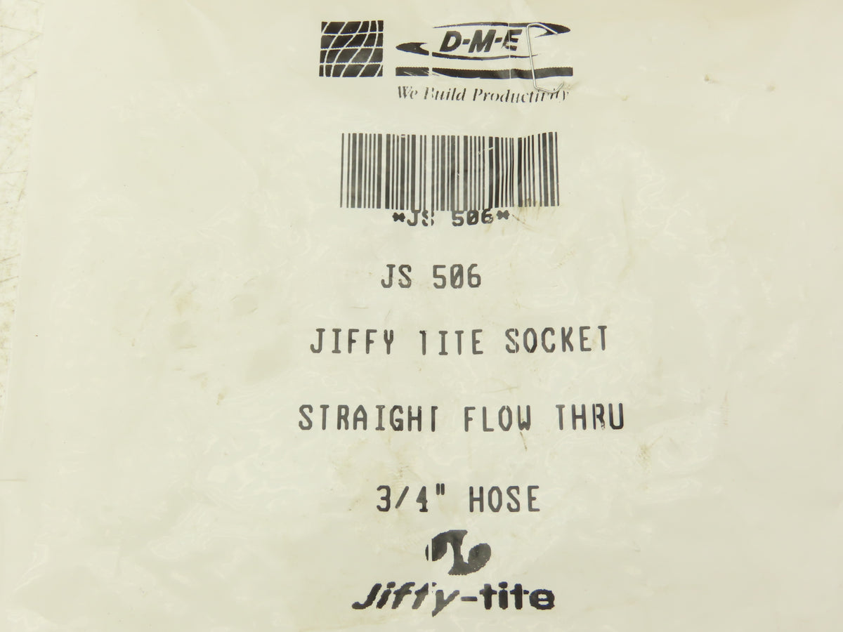 DME JS 506 Jiffy-Tite Quick Disconnect Female Flow Through 3/4" Hose Lot of 6