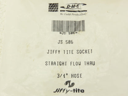 DME JS 506 Jiffy-Tite Quick Disconnect Female Flow Through 3/4" Hose Lot of 6