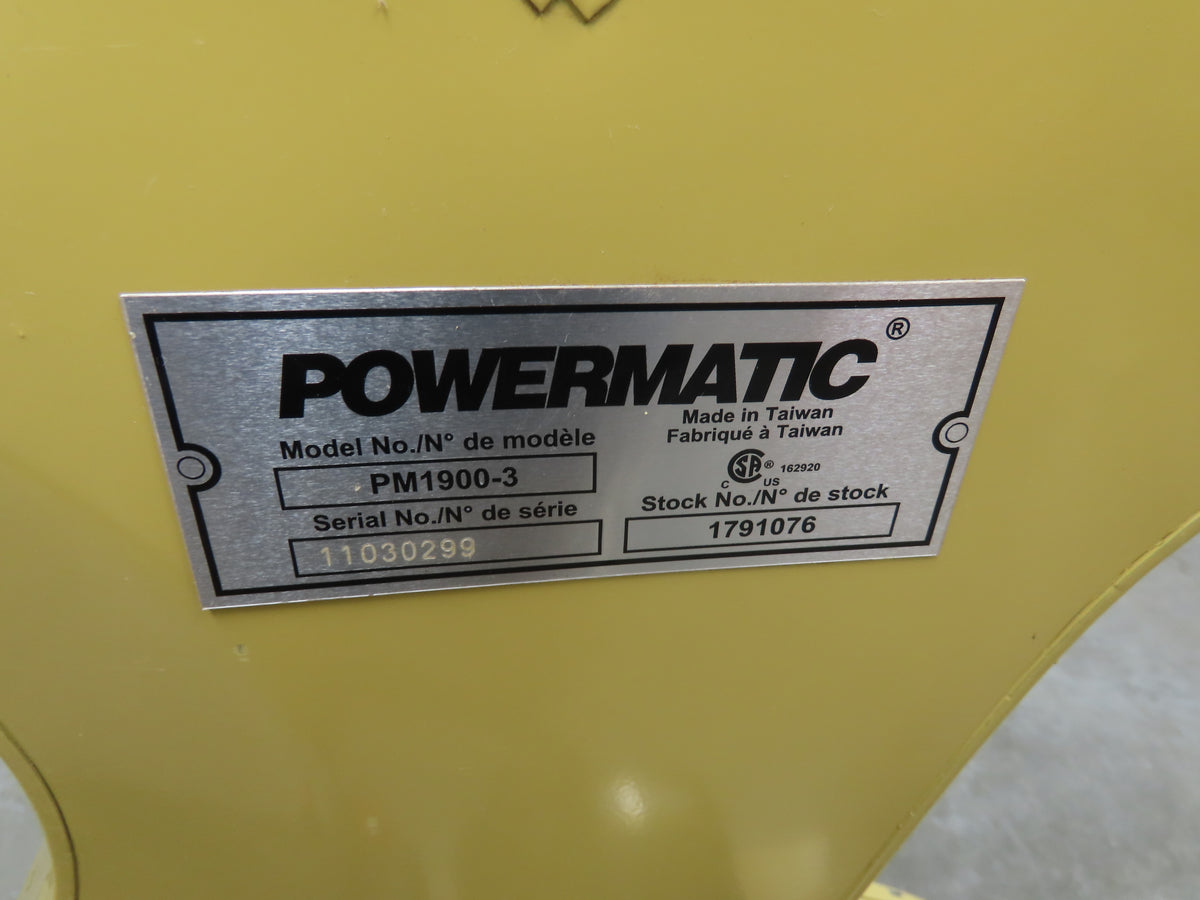 Powermatic PM1900-3 Turbo Cone Wood Dust Collector 3HP 3PH 230/480V Motor