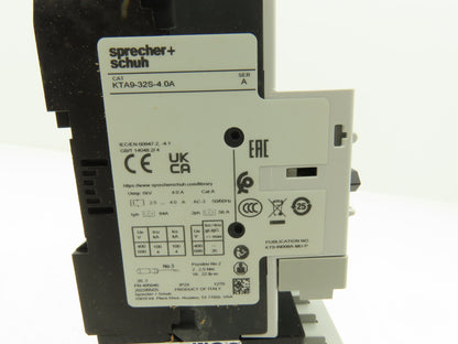 Sprecher + Schuh Combination Motor Starter 2.5-4.0A 600V 3Ph 24V Coil 2-7.5Hp