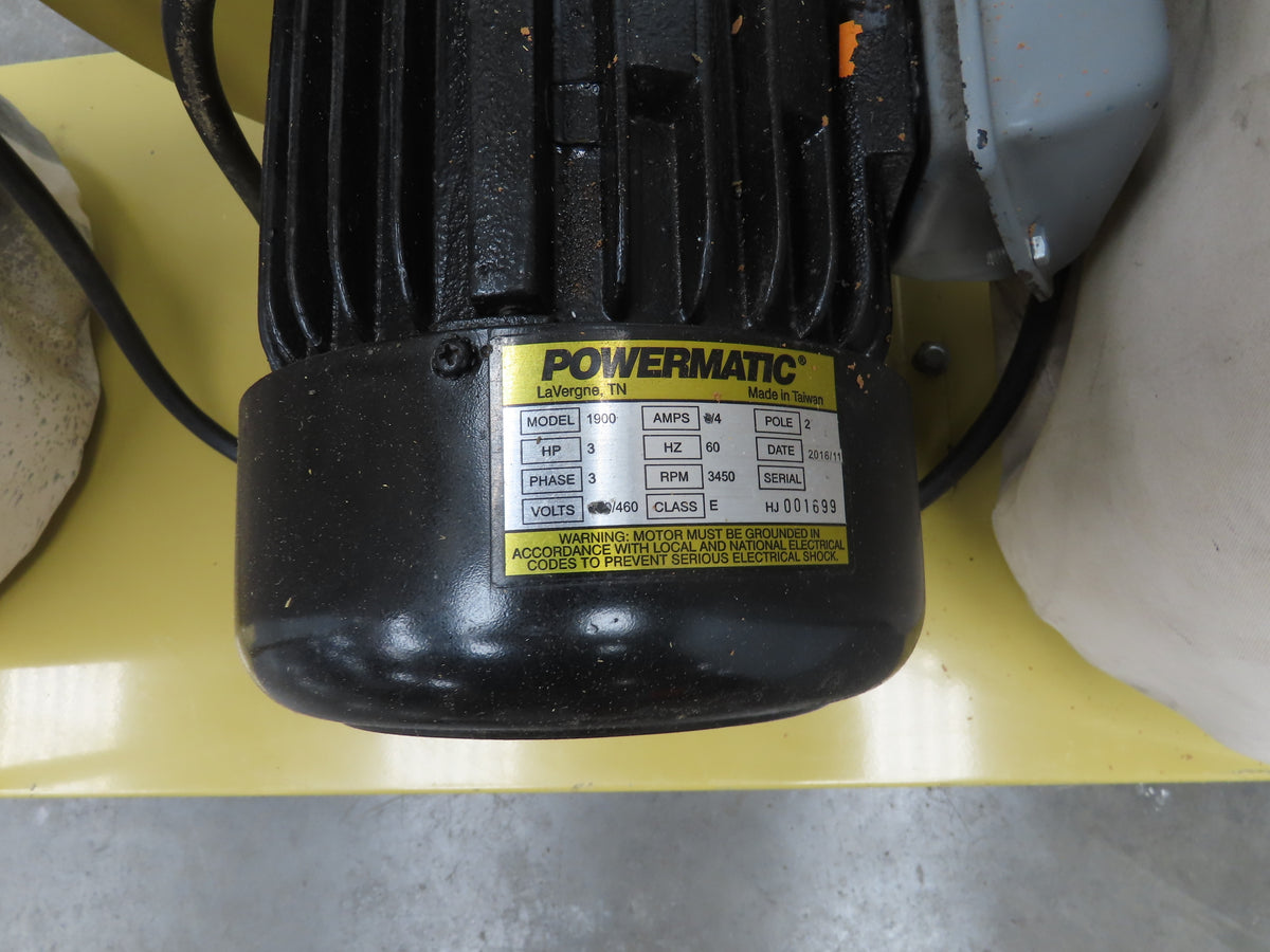 Powermatic PM1900-3 Turbo Cone Wood Dust Collector 3HP 3PH 480V Only Motor