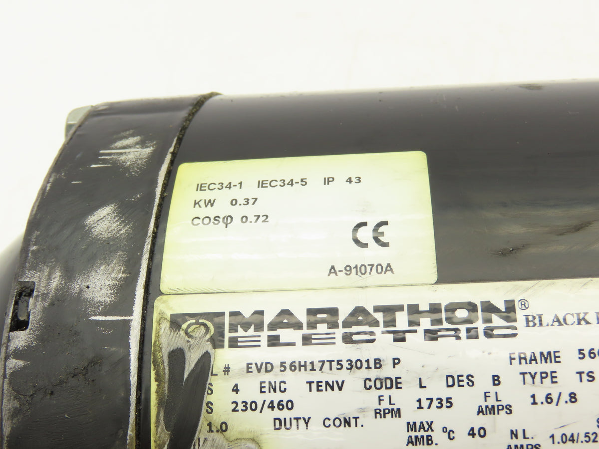 Marathon 56H17T5301B Black Max AC Motor .5Hp 1735rpm 230/460V 56C Inverter Duty