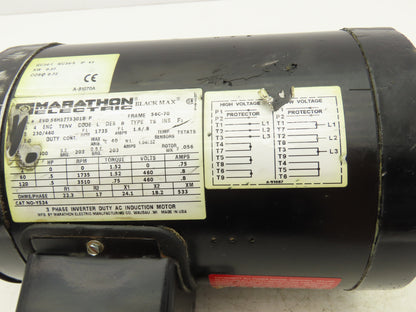 Marathon 56H17T5301B Black Max AC Motor .5Hp 1735rpm 230/460V 56C Inverter Duty