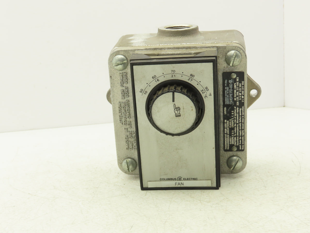 Columbus Elect. EPETD-8D Hazardous Location Thermostat 22A 125-277 VAC