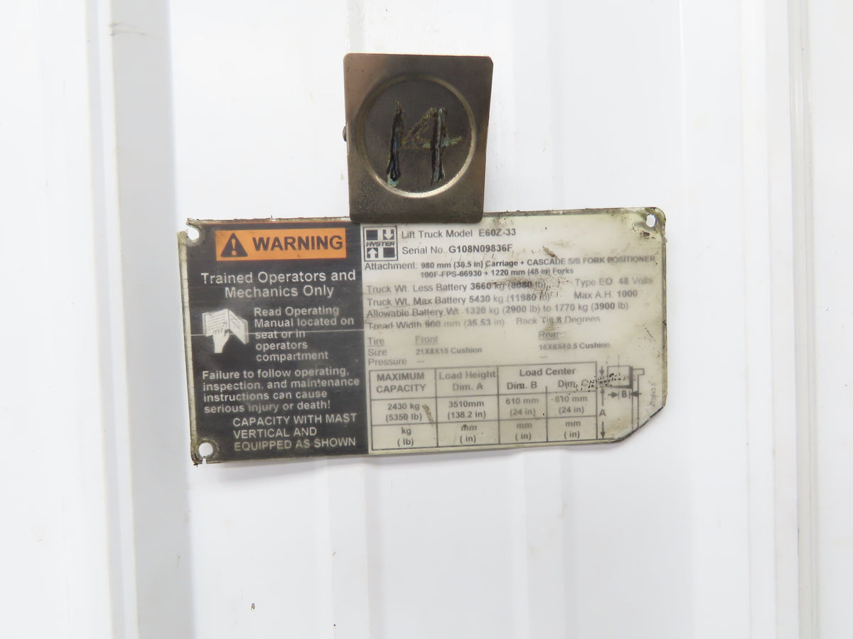 Hyster E60Z-33 Electric Forklift Lower Kickplate Plastic Shroud Assembly