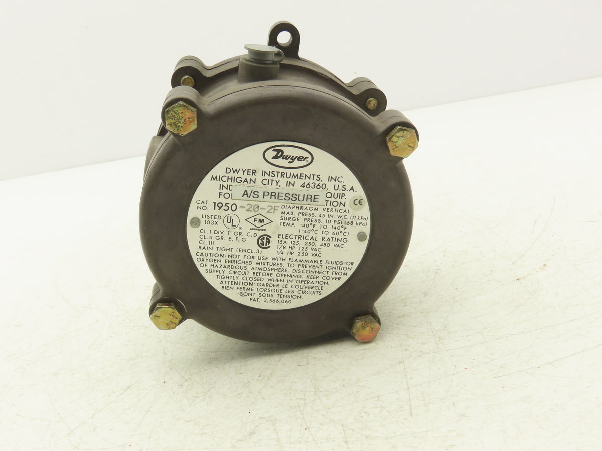 Dwyer 1950-20-2F Explosion Proof Differential Pressure Switch 125-480 VAC 15A