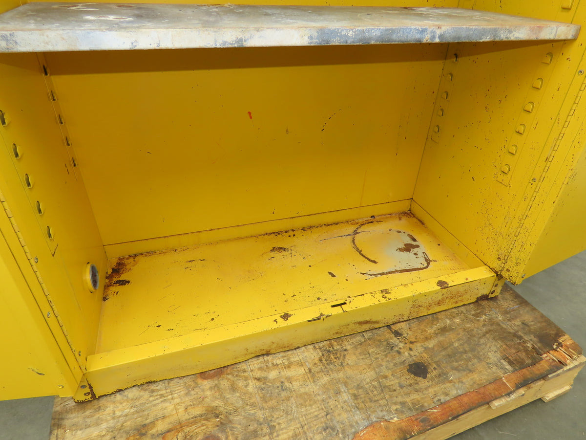 Eagle 1947 Flammable Liquid Safety Cabinet Yellow Dual Door 45 Gal 43x18x66"